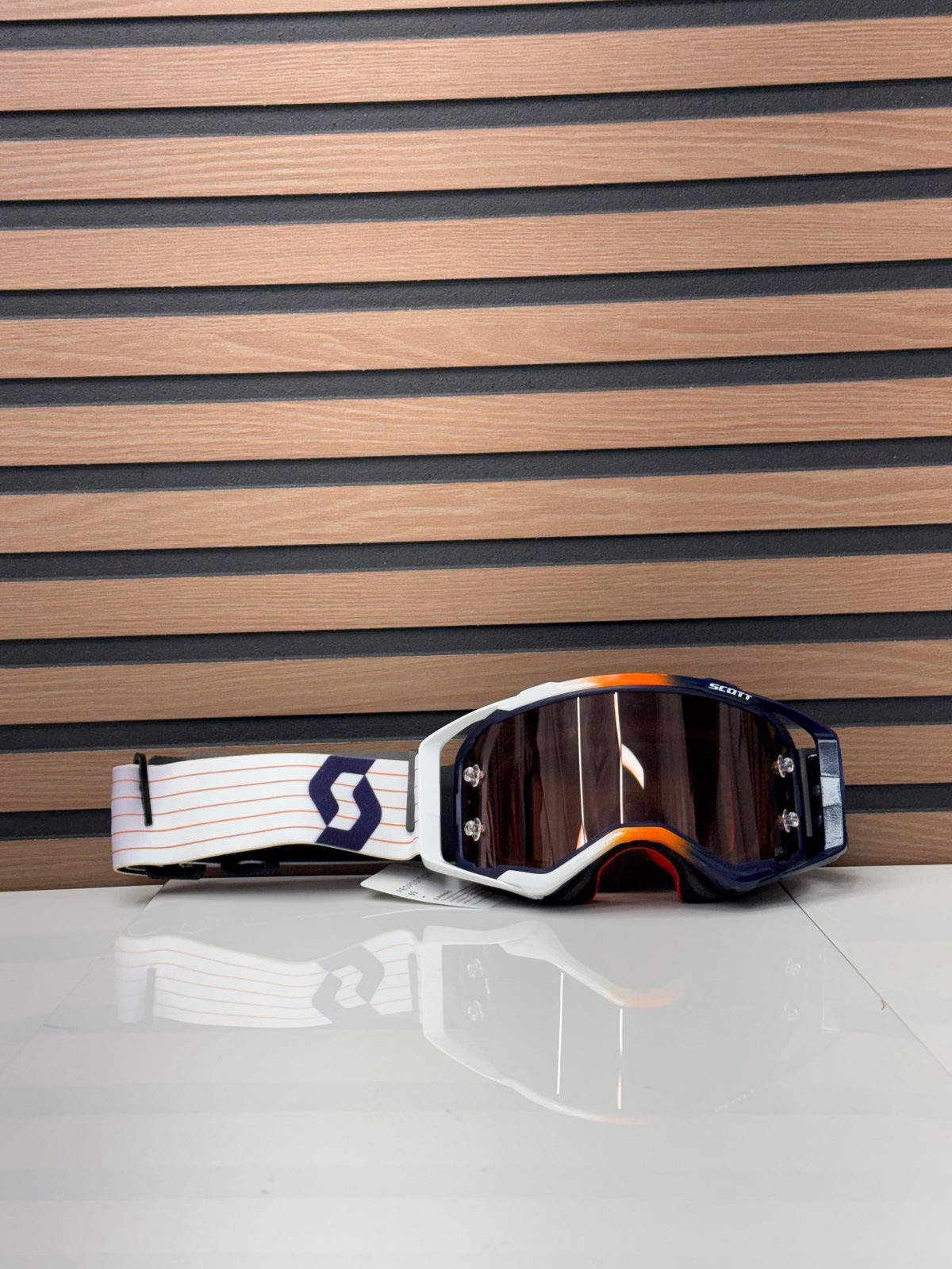 Scott Prospect MX Goggles Blue White Orange Mirrored Lens Motocross NEW